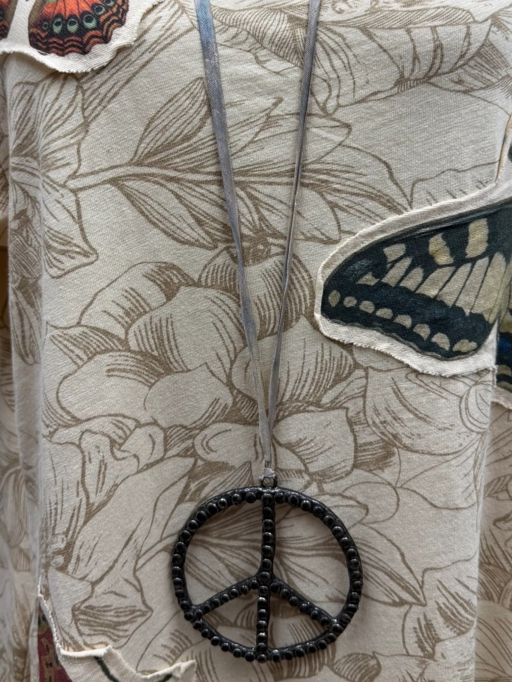 Jaded Gypsy Hammered Peace Statement Necklace